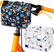2 Pcs Bike Basket Kids Bicycle Bag Bicycle Basket Bike Handlebar Bag Front Bike Accessories for Kids Girls Boys for Tricycle Balance Bike Scooter Stroller Wheelchair