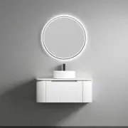 Aulic Petra Wall Hung Curving Matte White Vanity Hampton Style 750-1800mm