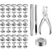 200Pcs Stainless Steel Snap Fastener Kit Snaps Buttons Set Press Studs XW☾.