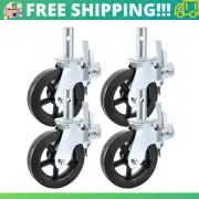 4pcs Scaffolding Caster Wheels 8 x 2 Inch with Dual Locking Rubber Swivel Caster