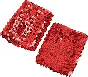 [WYLZLKX] Stylish Stretchy Elastic Arm Warmers Sparkly Sequin Costume Women Cuffs with Stunning Sequins, red, Approx.7x10cm/2.76x3.94''