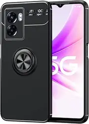 [YukeTop] Cover for Oppo A57 5G Case, Soft TPU, Drop-Resistant, Rear Ring Holder, Cover Protection for Oppo A57 5G.(Black)