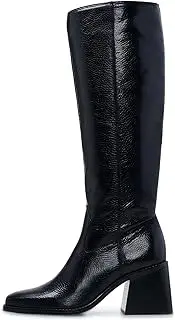 [VOMIRA] Knee High Boots Women Wide Calf Boots for Women Square Toe Tall Boots Chunky Heel Leather Long Boots Winter Fall Boots Black Boots for Women