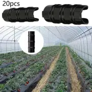 20xPipe Clamps Plant Stakes Greenhouse Film Row Cover Netting Tunnel Hoop Clip