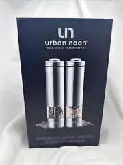 Urban Noon Salt and Pepper Grinder Set Battery Operated Silver - Brand New!