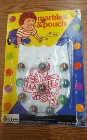 VTG Unopened Marbles and Pouch Package Hubee White Bag H112