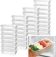 WADY Meal Prep Containers, 50 Pack Plastic Storage Food Containers with Lids, BPA Free Reusable Meal Prep Containers, Plastic Food Storage Trays with Airtight Lids (1000ml)