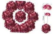 7.1''Red Hydrangea Artificial Flowers,10Pcs Artificial Silk Hydrangea Heads,81
