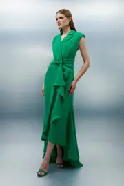 Soft Tailored Drape Maxi Dress