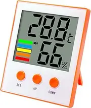 Multifunctional Thermometer Hygrometer Home Indoor Temperature Humidity Monitor Alarming Function Large Lcd Screen Material No Battery Needed