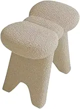 Modern Vanity Chair for Dressing with Foot Stool and Ottoman in Entryway, White, as described