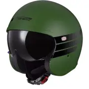 OF599 Spitfire II Retro Matt Military Green Jet Helmet