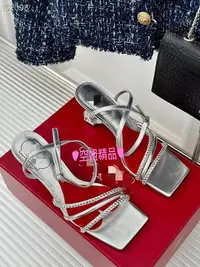 在飛比找Yahoo!奇摩拍賣優惠-♥空姐精品♥春夏新品 Rv 款 愛心 水鑽 粗跟 涼鞋 羊皮