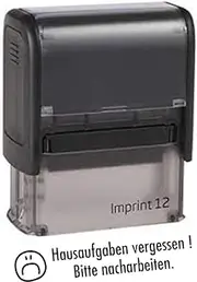 Self Inking Imprint Teacher Stamp - Forget Homework - by Kaufhaus 2010 for Stamping All Types of Documents 37 mm Long