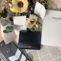 在飛比找蝦皮購物優惠-二手 CELINE LOGO 三折短夾