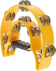EXQUIMEUBLE 1pc Yellow Hand Bell Durable Musical Instrument for Parties Festivals and Gatherings Ergonomic Design Bright Sound for Singing and Dancing Accompaniment