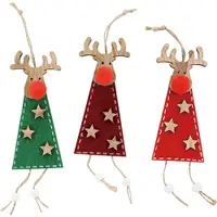 在飛比找樂天市場購物網優惠-actuel 木製聖誕麋鹿吊飾 11.5cm(款式隨機) [