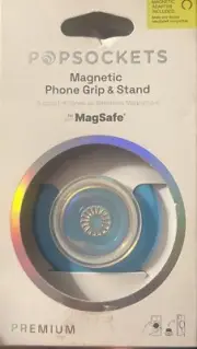 PopSockets Magnetic Phone Grip with MagSafe, Magnetic Adapter Ring Included Blue