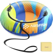 Snow Tube with Towable Leash, AirsFish 47 inch Inflatable Snow Sled Heavy Dut...