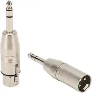 2Pcs 1/4 Inch TRS to XLR Adapter, Male to Female Balanced Sound Connector for Mixers, Microphones, Amplifiers, EQs with Protective Shielding