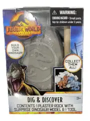 Jurassic World Dominion Dig & Discover Dino Includes Plaster Rock, Tool & Model
