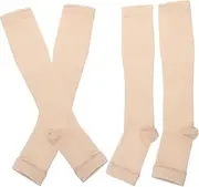 UTHCLO 2Pairs Stretchable Calf Compression Socks for Women Toeless Sports Stockings for Calf Support Improved Circulation Breathable Design for Daily Wear Athletic Activities