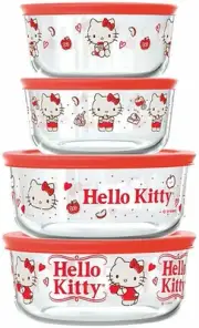 Pyrex 8-Piece Glass Storage Set: Hello Kitty My Favorite Flavor