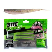 8 Pack of 4 Inch Bite Science Mad Minnow Soft Plastic Lures - UV Purple Pearl