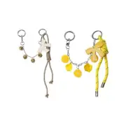 Bowknot Bag Chain Aesthetic Plush Balls Tassels Pendant Charm for Backpacks
