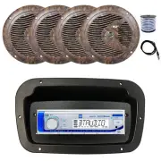 Dual Marine Radio, Spa Bezel,Adapter, Antenna,Wire, 4x 6.5" 150W Speaker (Camo)