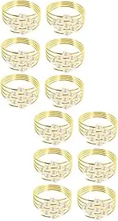 24 Pcs Pearl Napkin Rings Napkin Holder for Table Crystal Metal Napkin Buckles Bracket Stainless Steel Banquet Desktop/1617 (Color : Assorted Colorx3pcs, Size : 4.5X4.5CMx2pcs)