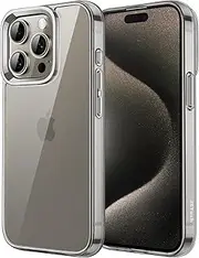 JETech Case for iPhone 15 Pro Max 6.7-Inch, Non-Yellowing Shockproof Phone Bumper Cover, Anti-Scratch Clear Back (Natural Titanium)