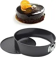 9-Inch Cake Pan with Non-Stick Bot Round Cake Pan Springform Cake Tins Baking Tool for Birthday Cake Party D ERT Restaurant Kitchen Gadgets Dishwasher Safe Black One Size