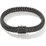 John Hardy Icon Bracelet, Dark Silver, Pavé, 11mm at Nordstrom, Size Large