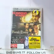 Running Scared / Harsh Times / History Of Violence - DVD - Region 4 (NEW SEALED)