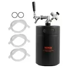 Beer Growler Tap System,170Oz 5L Mini Keg, 304 Stainless Steel Pressurized Beer