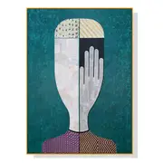 GGP Wall Art 70Cmx100Cm Abstract Man Gold Frame Canvas