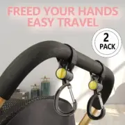 2 Pack Of X- Large Stroller Hooks Grocery Bag Holder Handle Carrier Tool