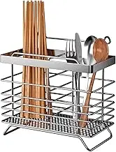 Stainless Steel Chopstick Cage Kitchen Utensil Holder Drying Container for Fork Spoon