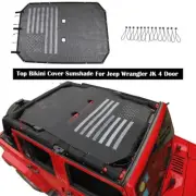 Sunshade Mesh Top Bikini UV Protection for 2007-2018 Jeep Wrangler JK JKU 4-Door
