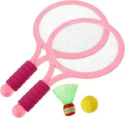 Milisten 1 Set Badminton Racket Set with Soft Training Balls Shuttlecocks Interactive Play for Outdoor Indoor Sports Engaging for Rackets Balls Net Bag