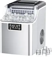 Cobuy Countertop Ice Cube Maker Machine, 24 Pcs/13 Mins, 20KG/24H, Compact Ice Machine with Ice Scoop & Basket, Self-Cleaning, for Home Office Bar Party