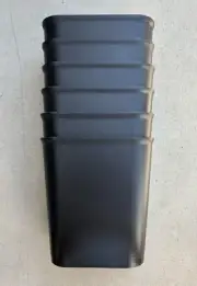 (CASE OF 6) MAR BAL FG49603180 14QT Black Fiberglass Fire Resistant Waste Basket