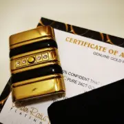 24ct Gold Plated Cubic Zirconia Jet Windproof Lighter Refillable Gas Gift 24k