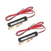 [BAR AUTOTECH] Hidden Amber LED Turn Signal Strips for Motorcycle Scooter Indicators with 3M Adhesive LED Bar Easy Install High Luminosity Waterproof DC12V (1 Pair)