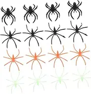 SUPVOX 100Pcs Glow Dark Spider Rings for Halloween Decor Vivid Adornment for Parties Friendly Accessories for Spooky Venue Decorations