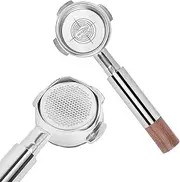 [IKAPE] 54mm Bottomless Naked Portafilter, Suitable for 54mm Breville Barista Series BES870/880 Machine & Solis Barista Machines (Included 18g Capacity Filter Basket)