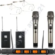 MICWL Digital Wireless Lavalier Handheld Microphone Headset D400 4x100 Channel