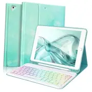 Keyboard Case for iPad 9th 8th 7th Generation 10.2 inch, Detachable Lake Blue