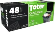 , 48 Gallon Outdoor Trash Can Liner, Black, Green